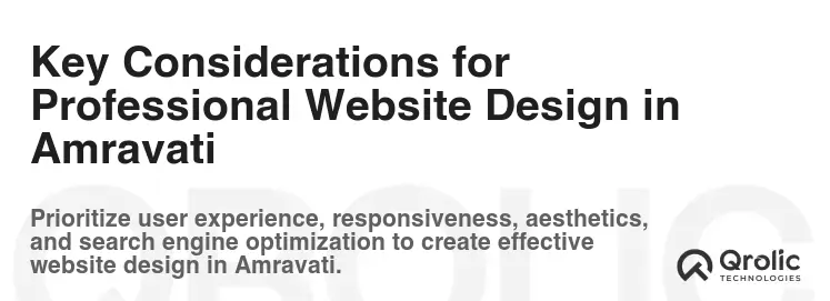 Key Considerations for Professional Website Design in Amravati