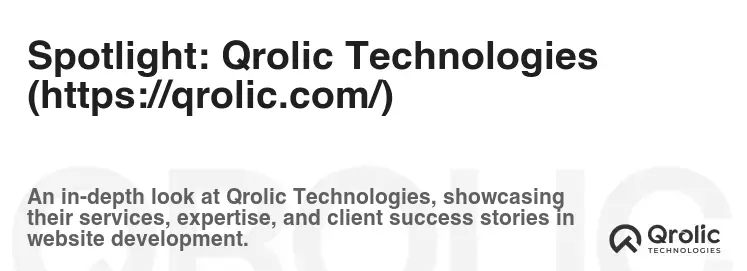 Spotlight: Qrolic Technologies (https://qrolic.com/)