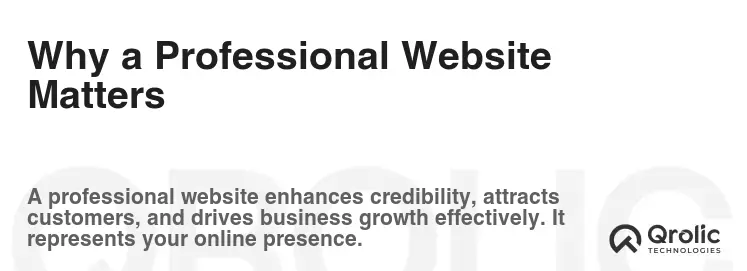 Why a Professional Website Matters