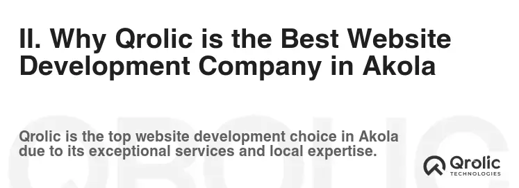 II. Why Qrolic is the Best Website Development Company in Akola