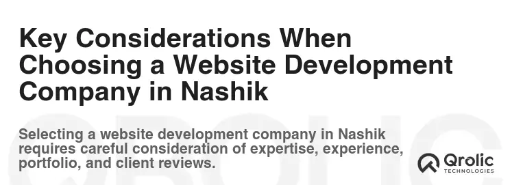 Key Considerations When Choosing a Website Development Company in Nashik