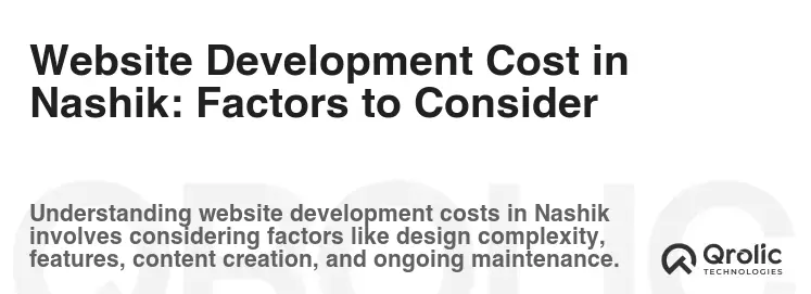 Website Development Cost in Nashik: Factors to Consider