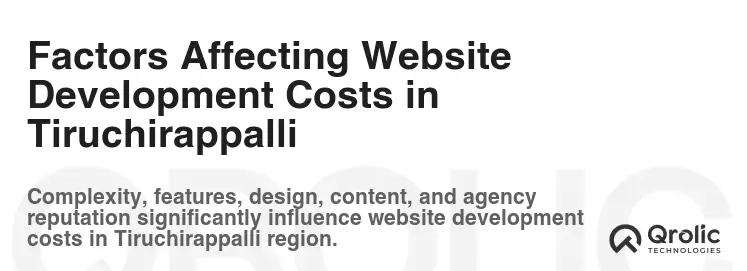 Factors Affecting Website Development Costs in Tiruchirappalli