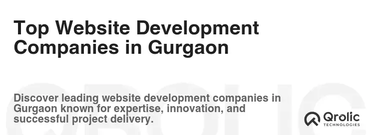 Top Website Development Companies in Gurgaon