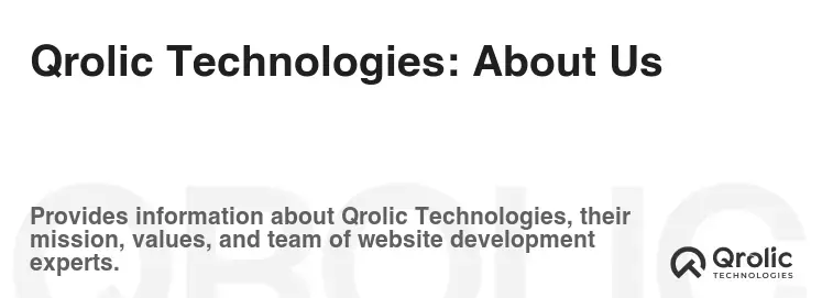 Qrolic Technologies: About Us