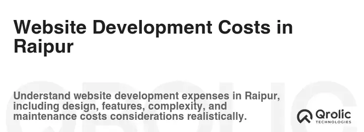 Website Development Costs in Raipur