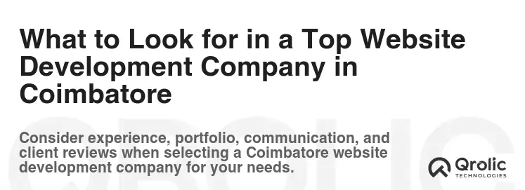 What to Look for in a Top Website Development Company in Coimbatore