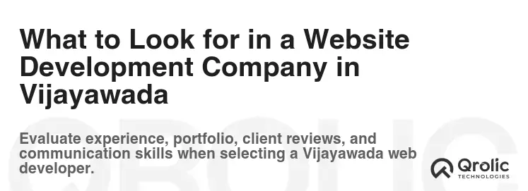 What to Look for in a Website Development Company in Vijayawada