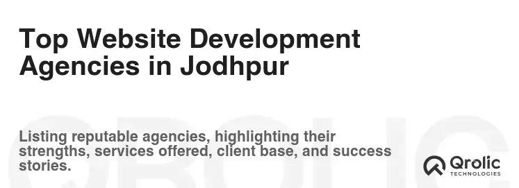 Top Website Development Agencies in Jodhpur