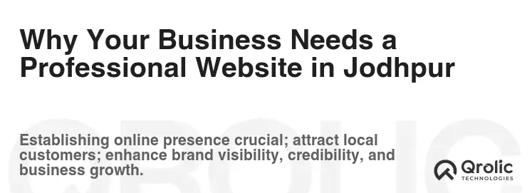 Why Your Business Needs a Professional Website in Jodhpur