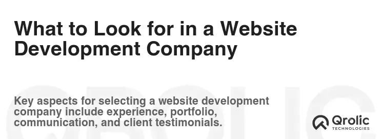 What to Look for in a Website Development Company What to Look for in a Website Development Company
