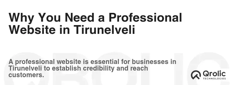 Why You Need a Professional Website in Tirunelveli Why You Need a Professional Website in Tirunelveli