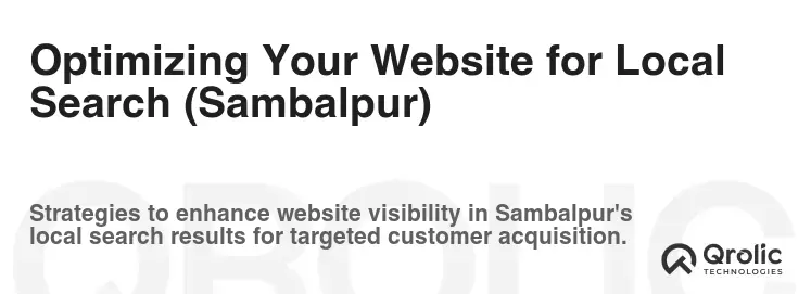 Optimizing Your Website for Local Search (Sambalpur)