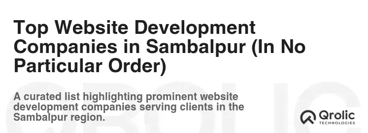 Top Website Development Companies in Sambalpur (In No Particular Order)