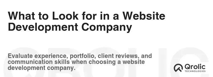 What to Look for in a Website Development Company