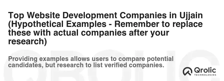 Top Website Development Companies in Ujjain (Hypothetical Examples - Remember to replace these with actual companies after your research)