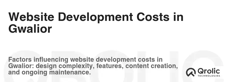 Website Development Costs in Gwalior