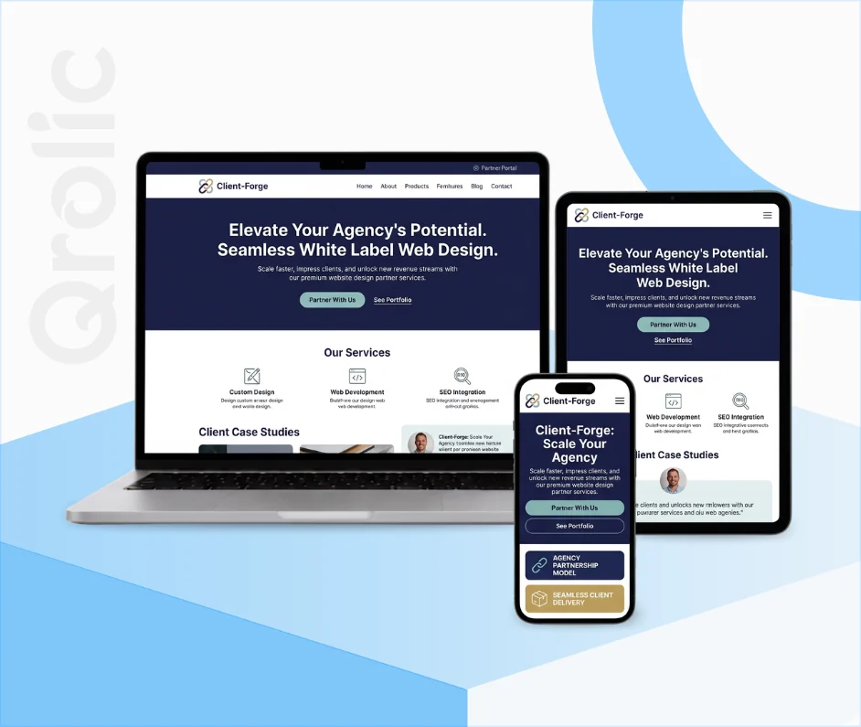 White Label Website Design and Development Services White label website design and development services for agencies showing branded site delivery