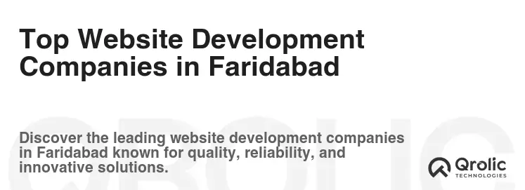 Top Website Development Companies in Faridabad