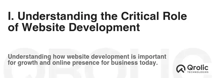 I. Understanding the Critical Role of Website Development