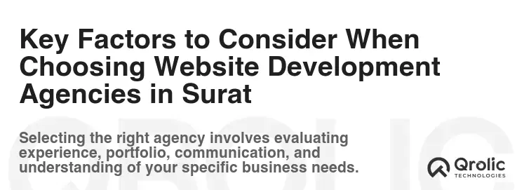 Key Factors to Consider When Choosing Website Development Agencies in Surat