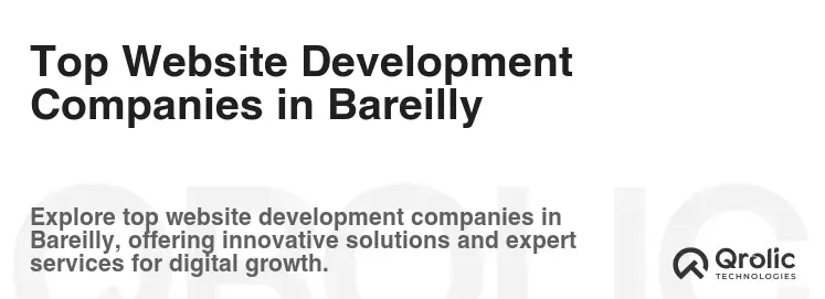 Top Website Development Companies in Bareilly Top Website Development Companies in Bareilly