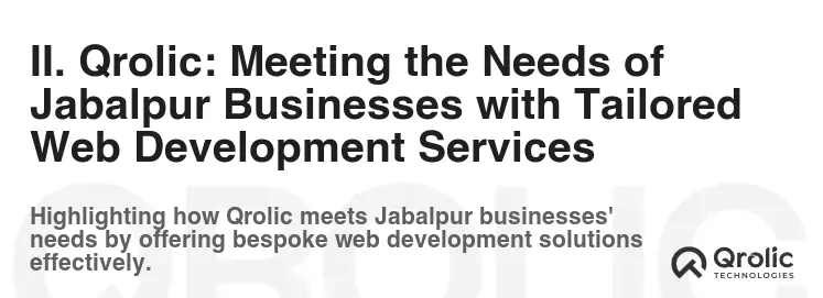 II. Qrolic: Meeting the Needs of Jabalpur Businesses with Tailored Web Development Services