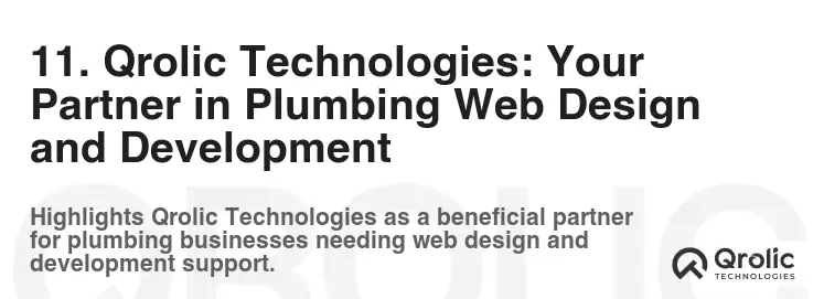 11. Qrolic Technologies: Your Partner in Plumbing Web Design and Development