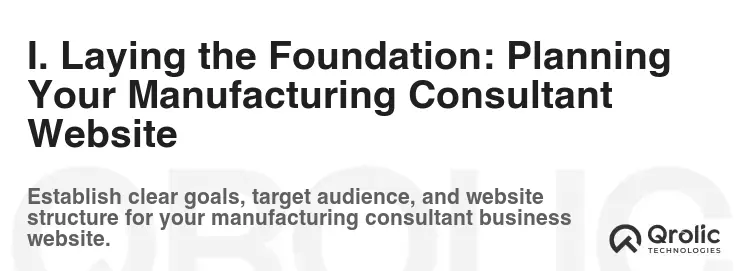 I. Laying the Foundation: Planning Your Manufacturing Consultant Website I. Laying the Foundation: Planning Your Manufacturing Consultant Website