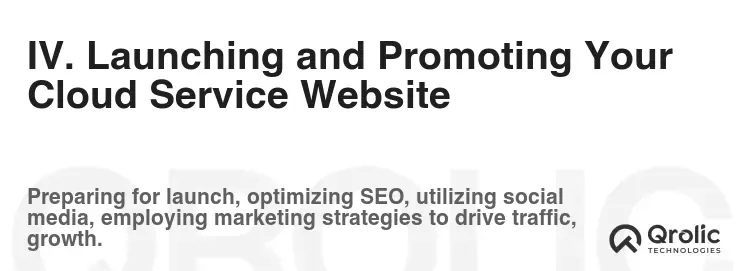 IV. Launching and Promoting Your Cloud Service Website IV. Launching and Promoting Your Cloud Service Website