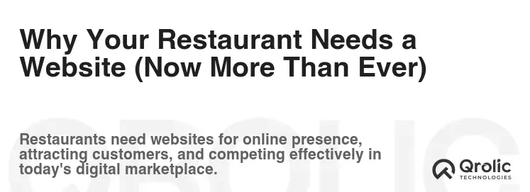 Why Your Restaurant Needs a Website (Now More Than Ever)