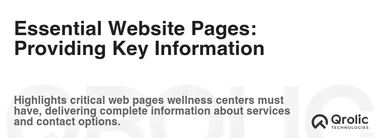 Essential Website Pages:  Providing Key Information
