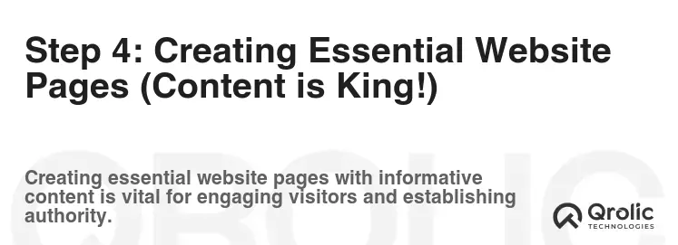 Step 4: Creating Essential Website Pages (Content is King!) Step 4: Creating Essential Website Pages (Content is King!)