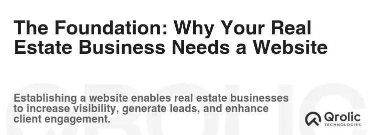 The Foundation: Why Your Real Estate Business Needs a Website