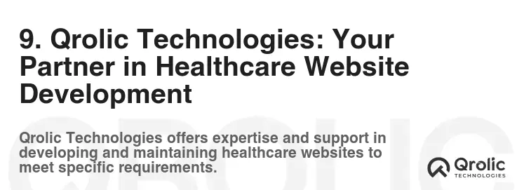 9. Qrolic Technologies: Your Partner in Healthcare Website Development