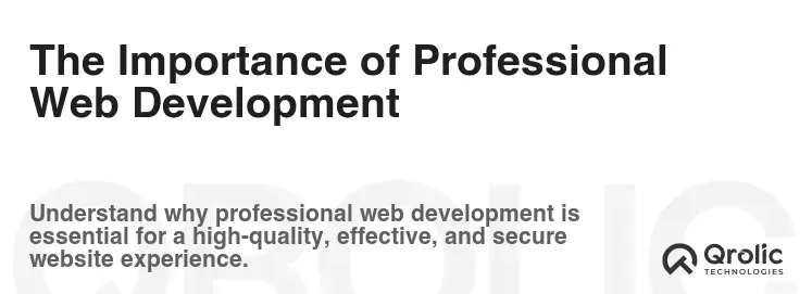 The Importance of Professional Web Development The Importance of Professional Web Development