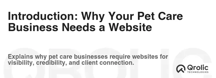 Introduction: Why Your Pet Care Business Needs a Website