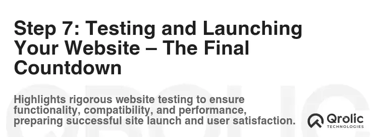 Step 7: Testing and Launching Your Website – The Final Countdown Step 7: Testing and Launching Your Website – The Final Countdown