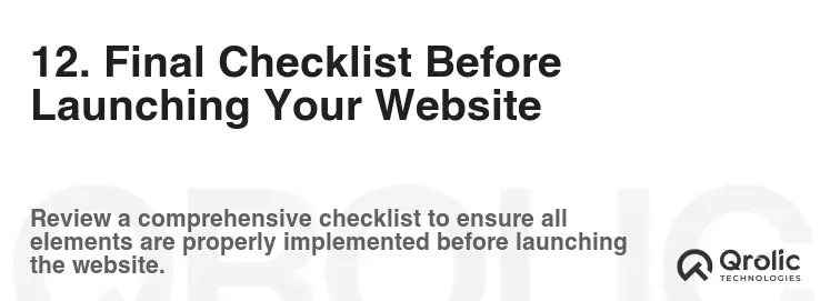 12. Final Checklist Before Launching Your Website