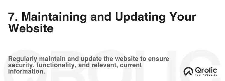 7. Maintaining and Updating Your Website