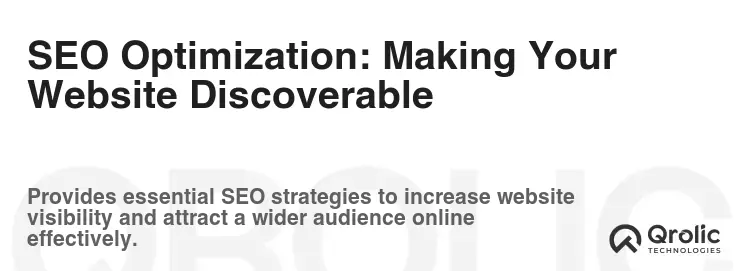 SEO Optimization: Making Your Website Discoverable
