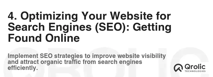 4. Optimizing Your Website for Search Engines (SEO): Getting Found Online 4. Optimizing Your Website for Search Engines (SEO): Getting Found Online