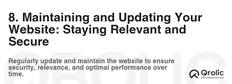 8. Maintaining and Updating Your Website: Staying Relevant and Secure 8. Maintaining and Updating Your Website: Staying Relevant and Secure