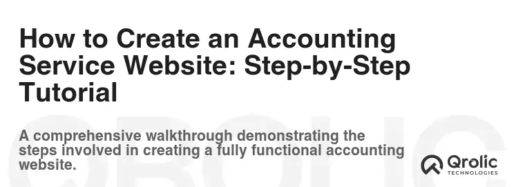 How to Create an Accounting Service Website: Step-by-Step Tutorial