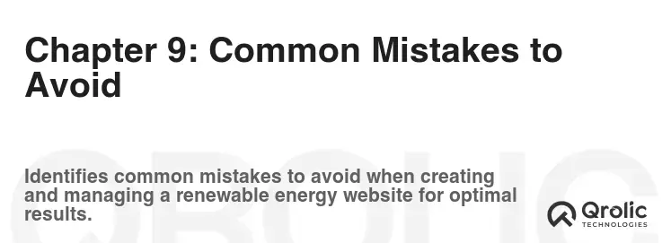 Chapter 9: Common Mistakes to Avoid Chapter 9: Common Mistakes to Avoid