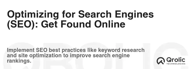 Optimizing for Search Engines (SEO): Get Found Online Optimizing for Search Engines (SEO): Get Found Online
