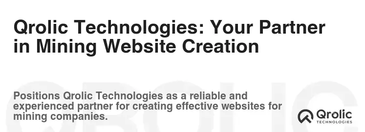 Qrolic Technologies: Your Partner in Mining Website Creation