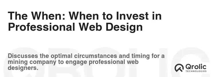 The When: When to Invest in Professional Web Design