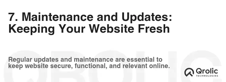 7. Maintenance and Updates: Keeping Your Website Fresh 7. Maintenance and Updates: Keeping Your Website Fresh