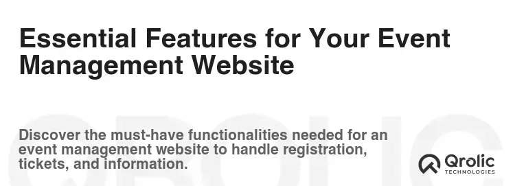 Essential Features for Your Event Management Website Essential Features for Your Event Management Website